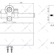 dimension drawing of top mount sliding door hardware
